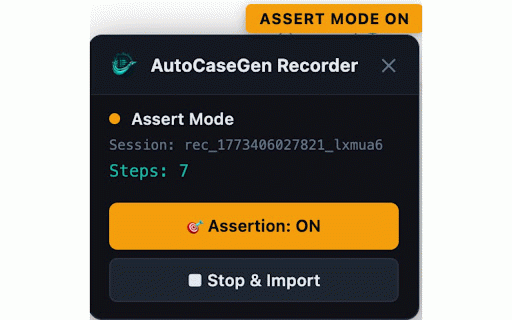 AutoCaseGen - Test Recorder & Code Generator :: Record clicks, inputs & navigation and generate Playwright or Cypress test code with POM support. No server required.