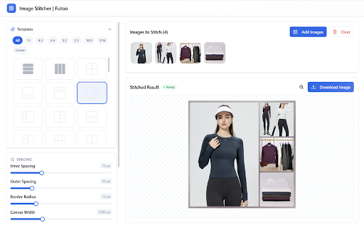 Image Stitcher | Futoo :: Stitch multiple images into one with customizable templates and layouts. By Futoo.