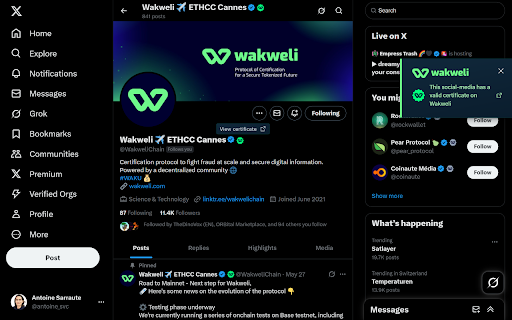 Wakweli :: Wakweli Chrome Extension: Instantly verify the authenticity of Social Media Accounts, Websites and Digital Assets