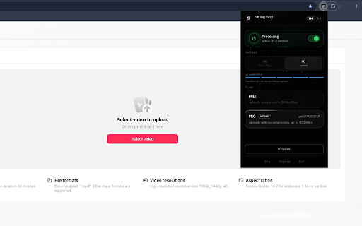 Editing Easy Uploader :: Editing Easy - High Quality Uploader. Prepares the video while preserving the detail of the original