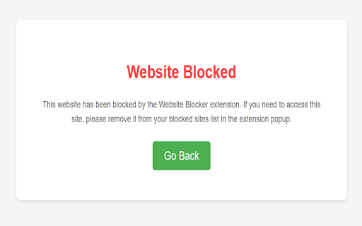 Website Blocker :: A simple extension to block distracting websites