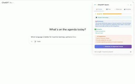ChatGPT Spark :: Ignite better conversations with AI. Real-time analysis, smart suggestions, and conversation memory.
