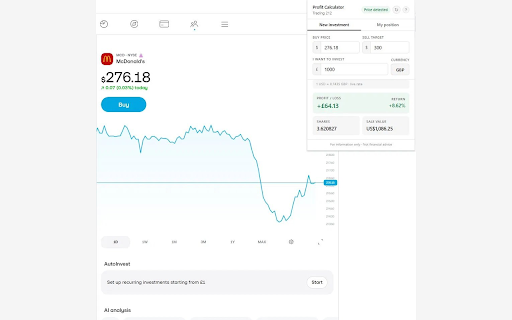 T212 Profit Calculator :: Instantly calculate how much you'd make on a stock while browsing Trading 212.