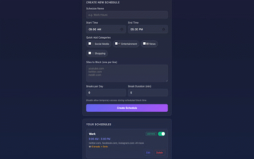 Focus :: Manage your time on distracting websites with daily limits and intentional access