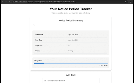 Notice Period Tracker :: Track your notice period countdown!