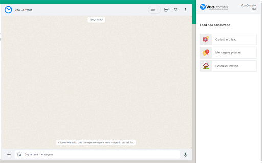 Voa Corretor :: Extensão para integrar o Voa Corretor ao WhatsApp web.