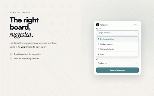 Resources · Save :: Save any page into a board on Resources. A shareable home for your links, and a fresh start after Pocket.