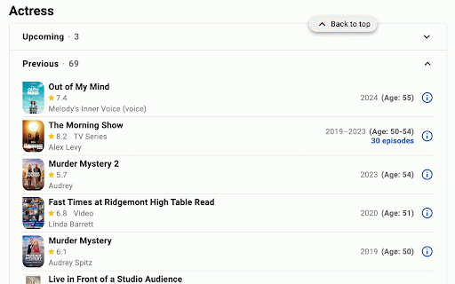 IMDB actor age reader :: Shows the age of the actor while filming the movie