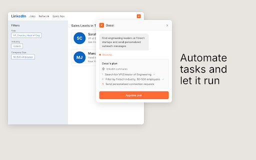 dassi: AI Browser Agent for Claude, GPT & Gemini :: AI browser agent that automates work. Connect Claude, GPT, Gemini, and more. Privacy-first.