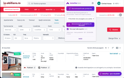 ImmoFlux – Sync vizualizări portaluri :: Importă anunțuri și sincronizează vizualizările din portalurile imobiliare, direct în contul tău ImmoFlux.