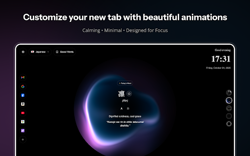 Lingua Tab — Daily Word for Your New Tab :: Learn a new word every day in your new tab — meaning, translation, and example on a calm, animated background.