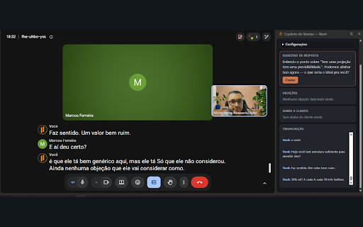 Assistente de Vendas :: Assistente de vendas ao vivo para Google Meet e WhatsApp Web (by Allumarketing).