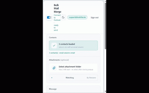 Outlook Bulk Mail Merge :: Send personalized bulk emails from Excel/CSV using your Outlook account.