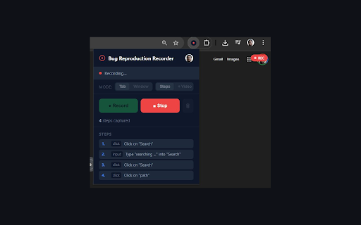 Bug Reproduction Recorder :: Record user actions and auto-generate reproducible bug reports.