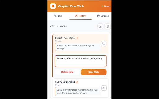 Vaspian One Click :: One-click calling for Vaspian Phone System