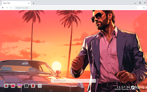 Grand Theft Auto VI: Retro Sunset Live Wallpaper :: Transform your new tab with dynamic HD video wallpapers inspired by Grand Theft Auto VI's retro sunset vibe.