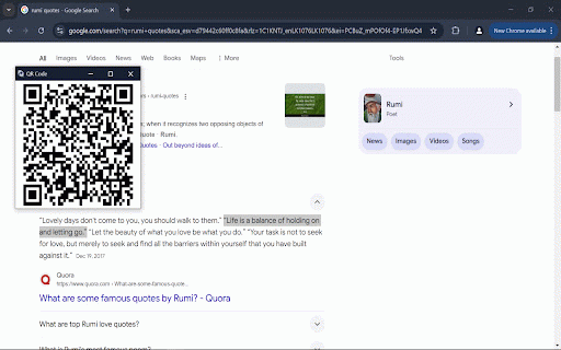 ShareText :: Quickly share text/link from your browser to your phone using QR codes. Just select, generate, and scan!