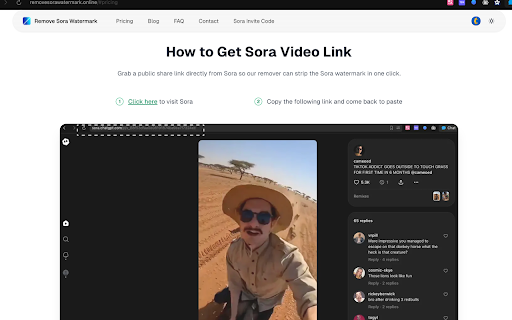 Remove Sora Watermark :: Quickly download Sora videos without watermarks using the official extension.