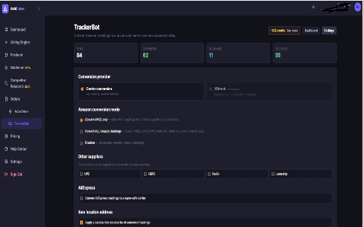 Arbilister TrackerBot :: Automatically sync Amazon tracking numbers to your eBay orders via your Arbilister account.