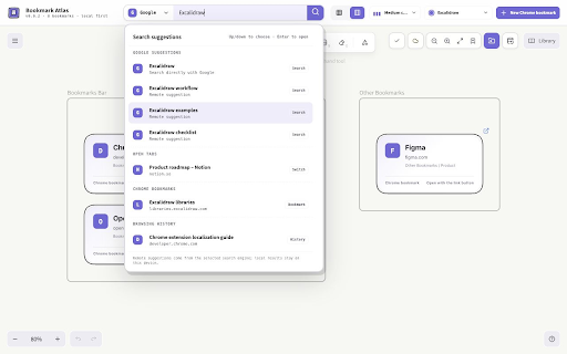 Bookmark Atlas – Excalidraw New Tab :: An Excalidraw-powered new tab with persistent web embeds and native browser bookmark cards.