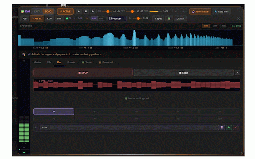 promasterKAI :: promasterKAI v6.0 — in-browser mastering. EQ, compressor, limiter, auto-master, pitch, LUFS timeline, macro knobs, skill tree.