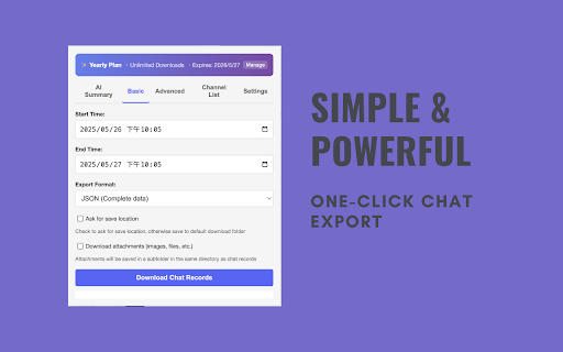 Discord Chat Exporter Enhanced :: Export Discord chats with AI analysis, batch downloads, multiple formats (HTML/JSON/CSV/TXT) and intelligent insights