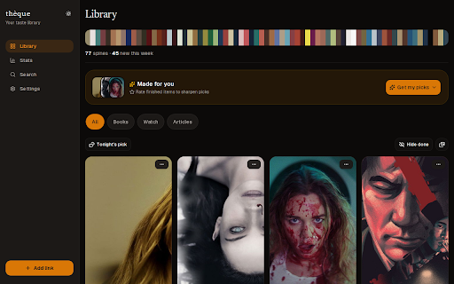 thèque :: Save the current tab to your thèque library.