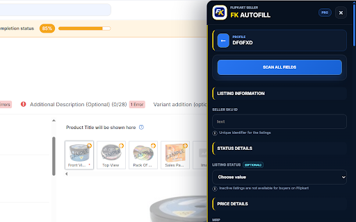 FK Autofill for Flipkart Seller :: Create reusable profiles and autofill Flipkart Seller single-listing forms.