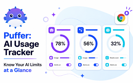 AI Usage Tracker, Quota Monitor, Limit Alerts, Reset Timer & Usage History :: Monitor AI usage quotas, session and weekly limits, reset countdowns, toolbar badge percentages, local history and threshold alerts.