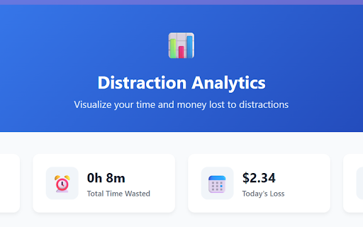 Distraction Cost :: Track time spent on distracting websites and calculate the financial cost of your distractions.