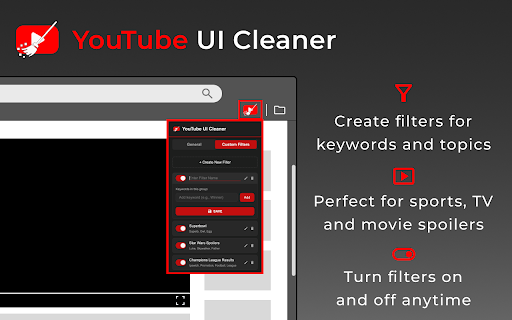 YouTube UI Cleaner :: Hide Shorts, Mixes, Podcasts, Playlists, Live Streams, Dismissable Sections, and Paid Promotions for a cleaner YouTube experience.