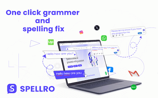 Spellro: Grammar & Spelling Fixer, Smart Writing Assistant & Text Expander :: A smart writing assistant to fix grammar & spelling, expand shortcuts, adjust tone, craft custom replies, and write cover letters.