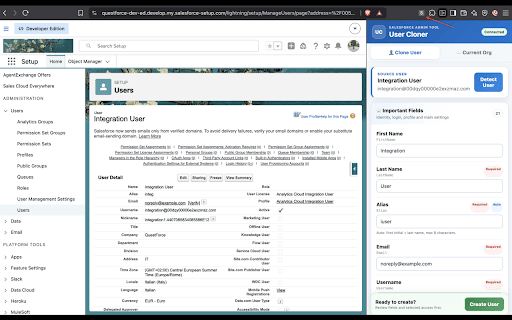 Salesforce User Cloner :: Clone Salesforce users, review fields, and optionally clone direct access assignments and memberships.