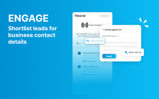 TheGrid :: This tool provides business contact information while you're browsing the web.
For Sales Professionals
🚀 Effortless Data…