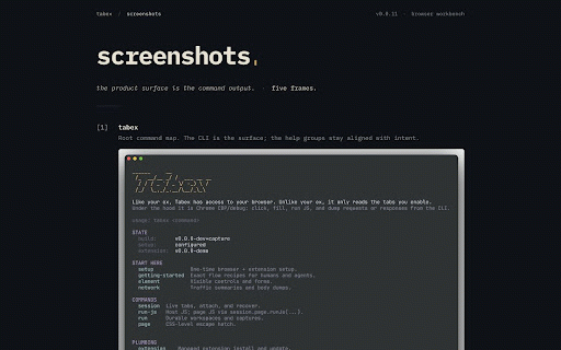 Tabex :: Browser bridge and session control surface for Tabex.