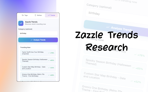 ZazzleGenius - AI Market Research :: AI-powered market research for Zazzle print-on-demand sellers. Generate tags, discover niches, and analyze trends.