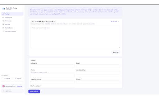 AutoJobApply – AI Resume Match & auto apply :: AI job application autofill that scores every posting against your resume first — auto apply to real matches, not spray-and-pray.