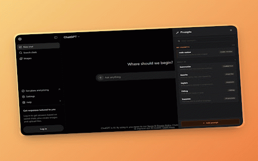 prompta :: Supercharge any AI chat with slash-command prompt templates.