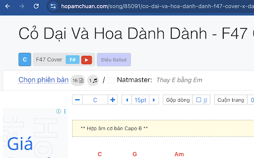 HopAm Finder - Tìm Hợp Âm Guitar YouTube :: Tìm hợp âm guitar khi xem YouTube. Tự động tìm trên HopAmChuan, HopAmViet và HopAmGuitar.
