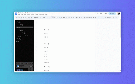 Nardium - Google Docs Navigation :: Explore and Navigate your Google Docs with Ease! 🔍