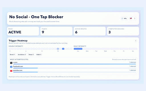 No Social - One Tap Blocker :: One-tap social media blocker with password lock, timed sessions, motivational wallpapers, and focus tracking.