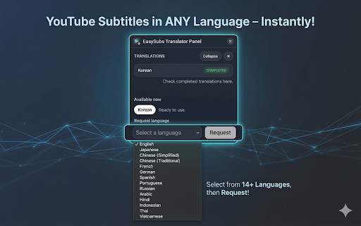 RootblySub - AI Subtitles for YouTube :: Generate AI subtitles for any YouTube video in your language. Watch with subtitles in Korean, English, Japanese, Spanish & 15