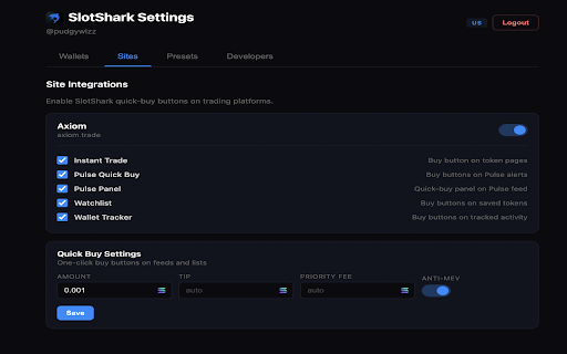 SlotShark :: SlotShark — Lightning fills. 0.5% fees. No compromises.