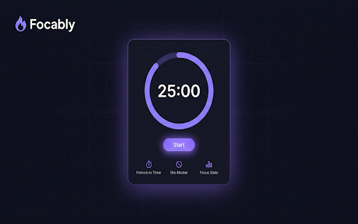 Focably – Pomodoro Timer + Site Blocker :: Focably helps users block distracting websites during focus sessions.