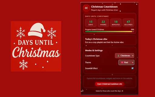 Christmas & New Year Countdown :: A beautiful countdown for Christmas and New Year with festive themes, snowfall effects, daily vibes, and elegant live timers.