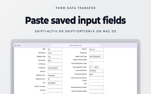 Form Data Transfer - Copy & Paste :: Copy and transfer filled form data between webpages in seconds.