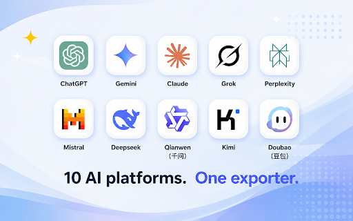 AI Chat Snapper – Export AI Conversations to PDF :: Export AI chats from 10 platforms to PDF, Word, Markdown & image — 100% locally. Or to Obsidian, Notion or Google Docs.