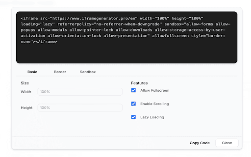 IFrame Generator :: Check if page can be embedded in iframe and generate iframe code with customizable options