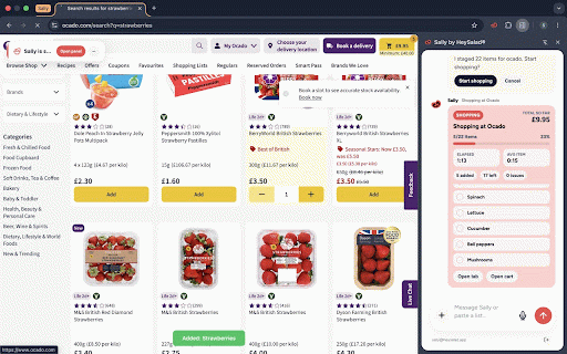 Sally by HeySalad® :: Save time on repeat shopping. Chat with Sally to plan lists, build carts, and run shopping tasks.