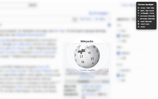 Chrome Spotlight :: A spotlight-style focus tool that darkens or blurs the page while keeping a movable visible area.